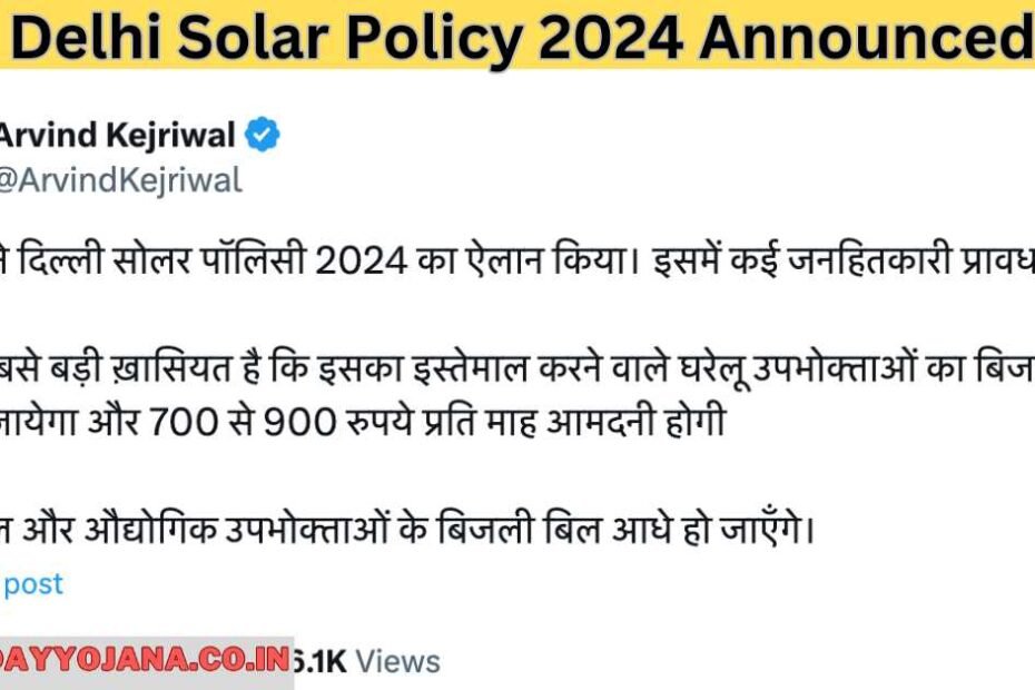 All About Delhi Solar Policy 2024